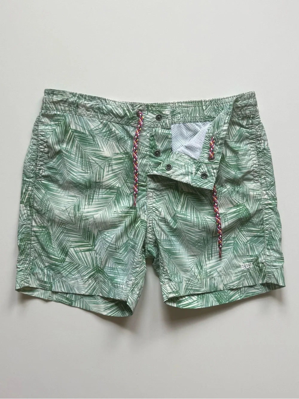 Bonpoint Boys Tropical Palm Print Swim Shorts - Size 6